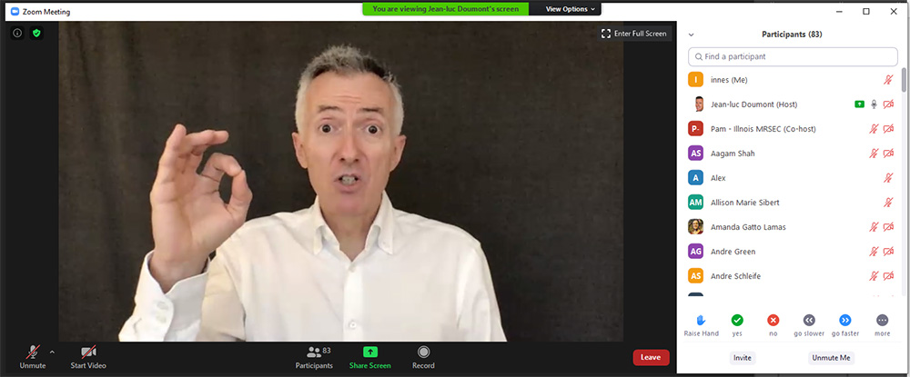 Jean-Iuc Doumont presents his workshop about making remote presentations via Zoom.