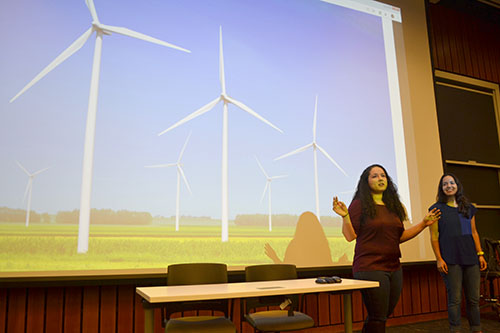 Ann Zuzuly (left) describes some of her company’s work in power.