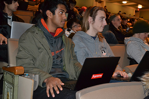 CS125 students listen during a CS125 lecture