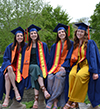 May '19 Industrial and System Engineering grads, Frances Ponicki, Teresa Ponicki, Mary Ponicki, and Siobhan Fox, ready for graduation.