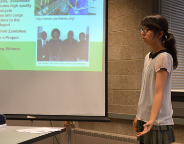 Narae Yoon of the Power House team during their final presentation.