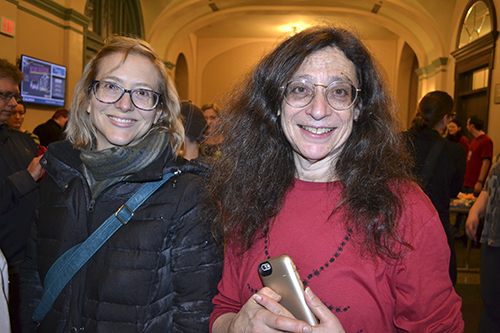 Creater of the Insect Fear Film Festival, Professor May Barenbaum (right) and Integrative Biology Professor Katy Heath.