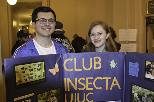 Two entomology students who helped with the Club Insecta exhibit