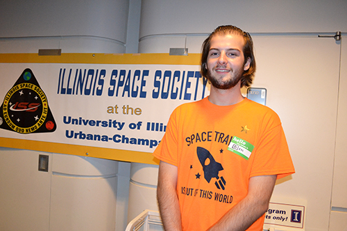 Illinois Space Society Membership Enrichment Director, Ben O'Hearn, at Illinois Space Day.