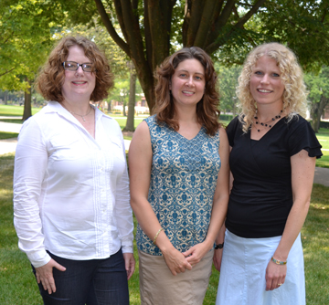 Merit Directors Tracey Hickox (Integrative Biology), Jennifer McNeilly (Math), and Gretchen Adams (Chemistry)