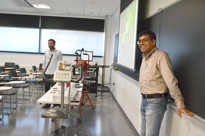 Subhonmesh Bose and Arijit Bannerjee discuss STEM pedagogy with the educators.