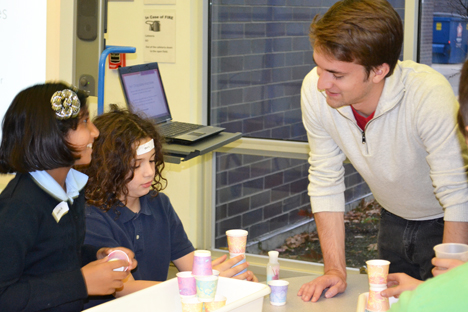 Nick Kopack works with BTW students during a Fall 2013 session at BTW.