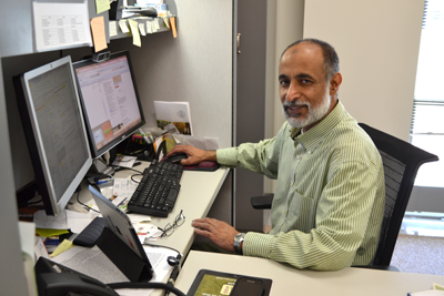 Irfan Ahmad at work in his office in MNTL.