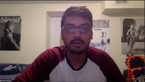 Sneh Pandya presents his research via Zoom during NCSA's Summer 2020 Undergraduate Research Symposium on July 31st. 