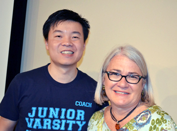 Kevin Wang and I-STEM Director Lizanne DeStefano