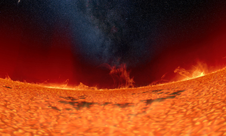 An image of the AVL's visualization of the sun's surface.
