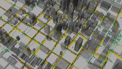An image of the AVL's Chicago traffic patterns visualization.
