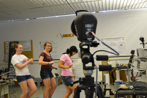 Campers experience motion capture technology.